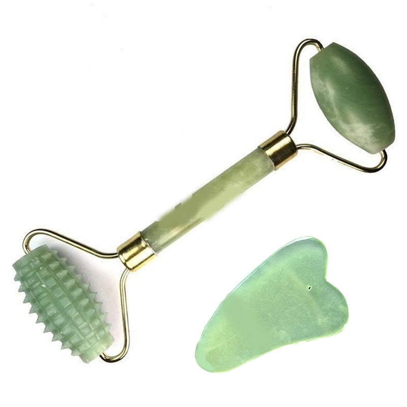 Facial Massage Roller Double Heads Jade Stone Face Lift Skin Tools - GiftMaybe