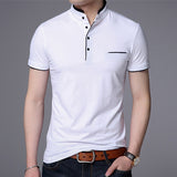 Men's Cotton Short Sleeve Fashion Stand Business or Casual Sport Shirt - GiftMaybe