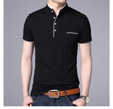 Men's Cotton Short Sleeve Fashion Stand Business or Casual Sport Shirt - GiftMaybe