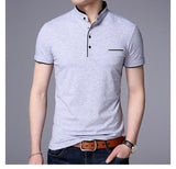 Men's Cotton Short Sleeve Fashion Stand Business or Casual Sport Shirt - GiftMaybe