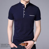 Men's Cotton Short Sleeve Fashion Stand Business or Casual Sport Shirt - GiftMaybe