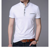 Men's Cotton Short Sleeve Fashion Stand Business or Casual Sport Shirt - GiftMaybe