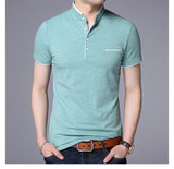 Men's Cotton Short Sleeve Fashion Stand Business or Casual Sport Shirt - GiftMaybe