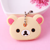 Cartoon Anime Cute Key Cover Cap Silicone Mickey Stitch Bear Keychain Women Gift Owl Porte Clef Minne Key Chain - GiftMaybe