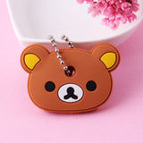 Cartoon Anime Cute Key Cover Cap Silicone Mickey Stitch Bear Keychain Women Gift Owl Porte Clef Minne Key Chain - GiftMaybe