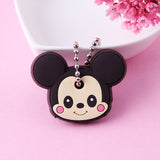 Cartoon Anime Cute Key Cover Cap Silicone Mickey Stitch Bear Keychain Women Gift Owl Porte Clef Minne Key Chain - GiftMaybe