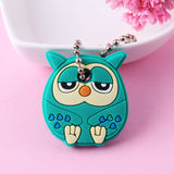 Cartoon Anime Cute Key Cover Cap Silicone Mickey Stitch Bear Keychain Women Gift Owl Porte Clef Minne Key Chain - GiftMaybe