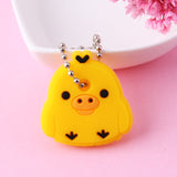 Cartoon Anime Cute Key Cover Cap Silicone Mickey Stitch Bear Keychain Women Gift Owl Porte Clef Minne Key Chain - GiftMaybe