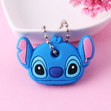 Cartoon Anime Cute Key Cover Cap Silicone Mickey Stitch Bear Keychain Women Gift Owl Porte Clef Minne Key Chain - GiftMaybe