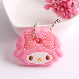 Cartoon Anime Cute Key Cover Cap Silicone Mickey Stitch Bear Keychain Women Gift Owl Porte Clef Minne Key Chain - GiftMaybe