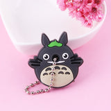 Cartoon Anime Cute Key Cover Cap Silicone Mickey Stitch Bear Keychain Women Gift Owl Porte Clef Minne Key Chain - GiftMaybe