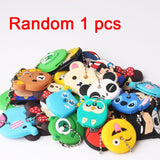 Cartoon Anime Cute Key Cover Cap Silicone Mickey Stitch Bear Keychain Women Gift Owl Porte Clef Minne Key Chain - GiftMaybe