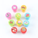 10pcs/Set Cartoon Animals Fruits Seal For Kids' Toys Scrapbooking DIY Cartoon Stamper - GiftMaybe