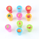 10pcs/Set Cartoon Animals Fruits Seal For Kids' Toys Scrapbooking DIY Cartoon Stamper - GiftMaybe