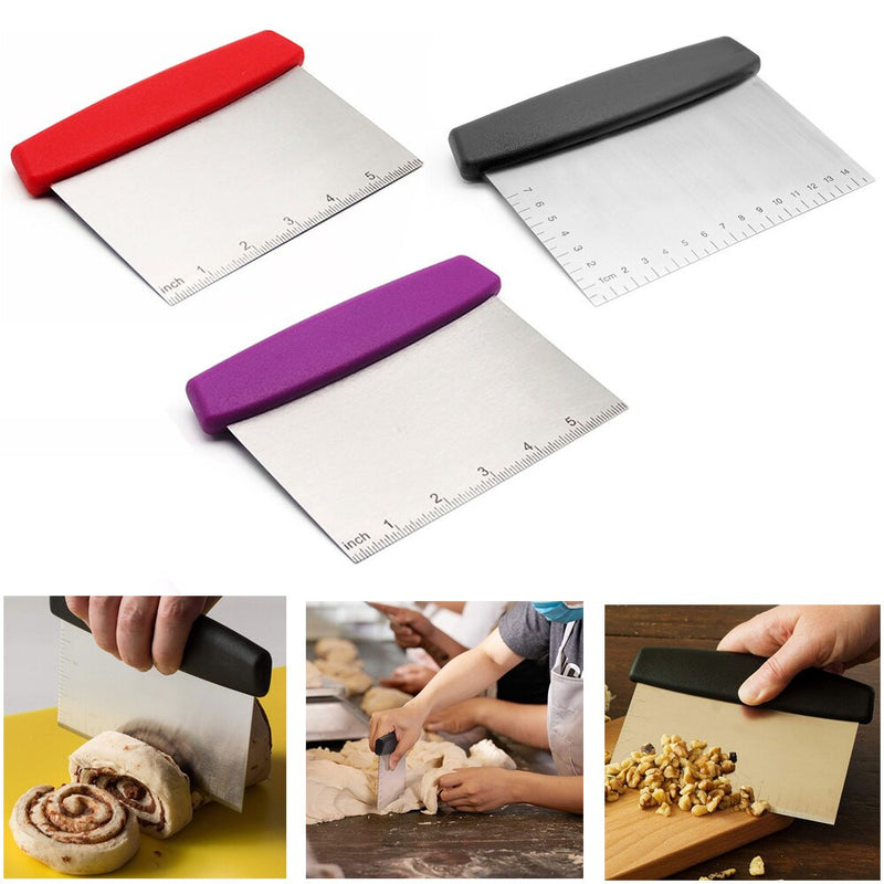 Stainless Steel Metal Griddle Scraper Chopper - Great as Dough Cutter for Bread and Pizza Dough - Multipurpose Kitchen Utensil - GiftMaybe
