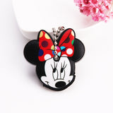 Cartoon Anime Cute Key Cover Cap Silicone Mickey Stitch Bear Keychain Women Gift Owl Porte Clef Minne Key Chain - GiftMaybe