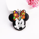 Cartoon Anime Cute Key Cover Cap Silicone Mickey Stitch Bear Keychain Women Gift Owl Porte Clef Minne Key Chain - GiftMaybe