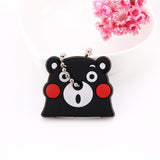 Cartoon Anime Cute Key Cover Cap Silicone Mickey Stitch Bear Keychain Women Gift Owl Porte Clef Minne Key Chain - GiftMaybe