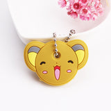 Cartoon Anime Cute Key Cover Cap Silicone Mickey Stitch Bear Keychain Women Gift Owl Porte Clef Minne Key Chain - GiftMaybe