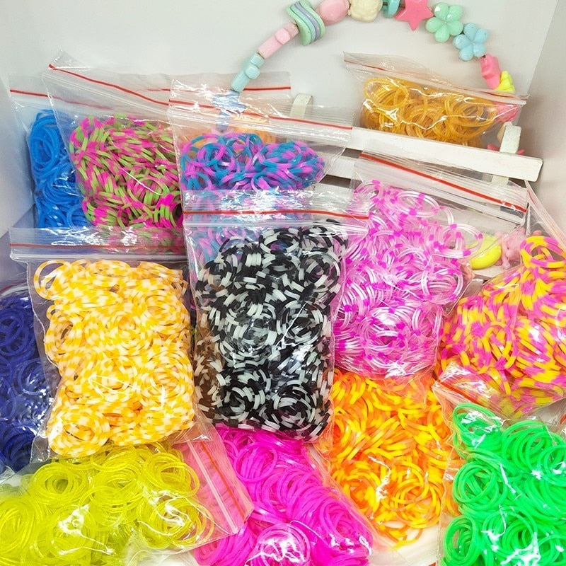 1800pcs Silicone Rubber Loom Bands DIY Set Toys For Children Kid - GiftMaybe