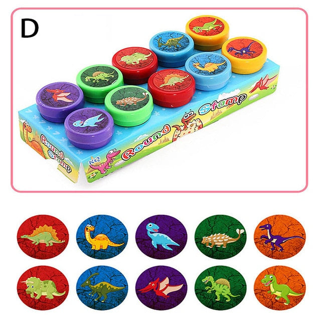 10pcs/Set Cartoon DIY Seal For Children Kids Scrapbooking Stamper - GiftMaybe