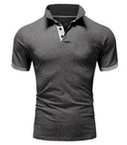 Mens' Polo Short Sleeve Turn-over Collar Slim Casual Breathable Solid Fashion Shirt - GiftMaybe