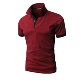 Mens' Polo Short Sleeve Turn-over Collar Slim Casual Breathable Solid Fashion Shirt - GiftMaybe