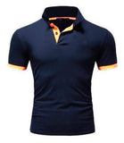 Mens' Polo Short Sleeve Turn-over Collar Slim Casual Breathable Solid Fashion Shirt - GiftMaybe