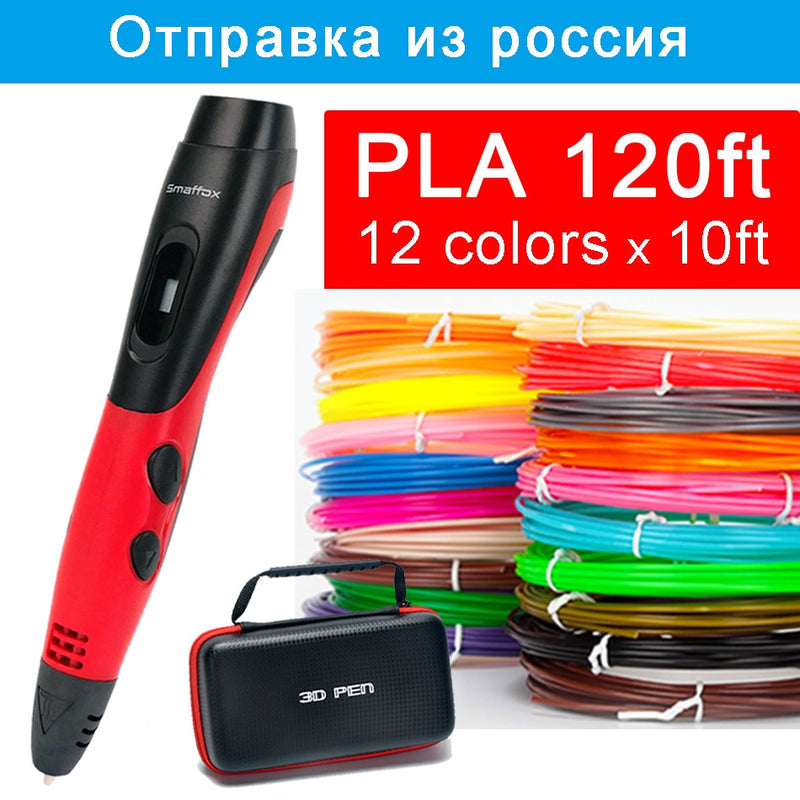 3D 12 Colors 36 Meter PLA Filament Printing ABS and PLA Kids DIY Drawing Pen With LCD Display - GiftMaybe