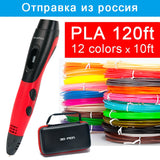 3D 12 Colors 36 Meter PLA Filament Printing ABS and PLA Kids DIY Drawing Pen With LCD Display