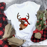 White Hipster Suitable All Seasons T-shirt Tops Clothing New Santa Claus for Holidays