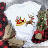 White Hipster Suitable All Seasons T-shirt Tops Clothing New Santa Claus for Holidays - GiftMaybe