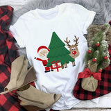 White Hipster Suitable All Seasons T-shirt Tops Clothing New Santa Claus for Holidays - GiftMaybe