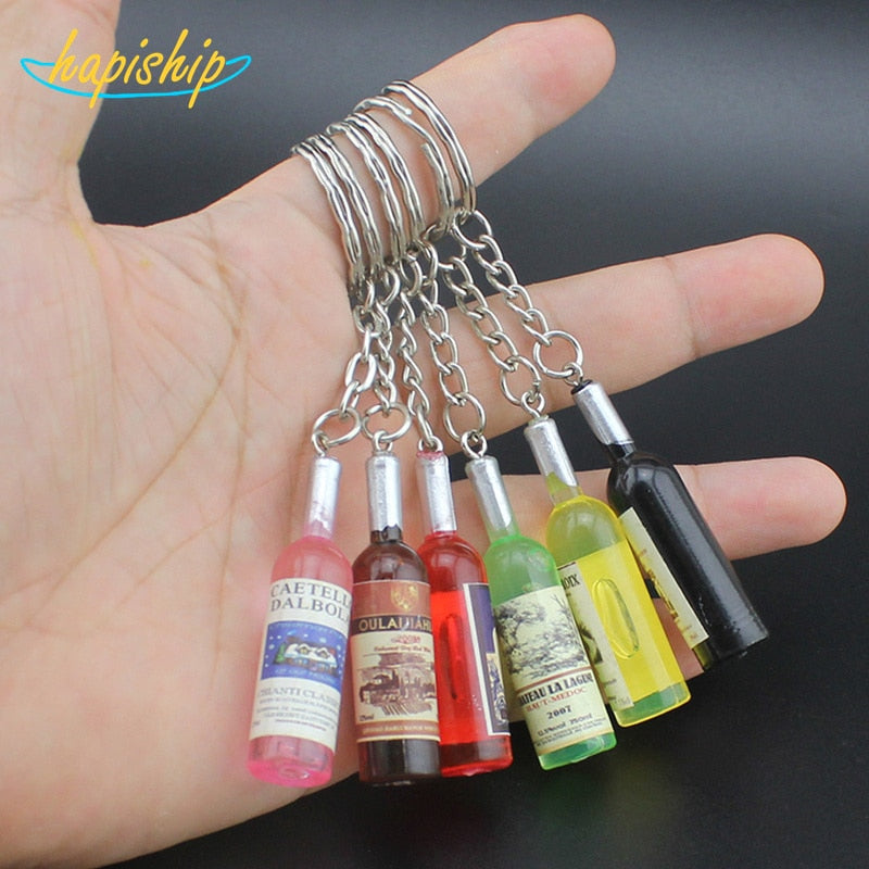 Fashion Handmade Resin Wine Bottle Key Chains Key Rings - GiftMaybe