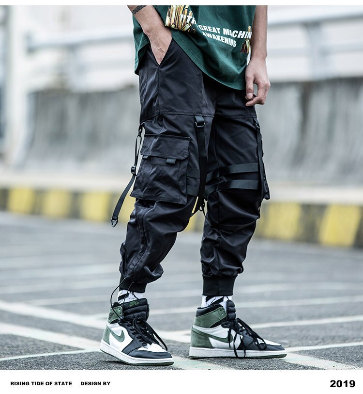 Men's Street-wear Hip Hop  Casual Joggers Pants Multi-pockets  Sweatpants - GiftMaybe