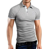 Men's Cotton Short Sleeve Turn-over Collar Causal Polo Sports Shirt - GiftMaybe