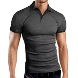 Men's Cotton Short Sleeve Turn-over Collar Causal Polo Sports Shirt - GiftMaybe