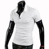 Men's Cotton Short Sleeve Turn-over Collar Causal Polo Sports Shirt - GiftMaybe