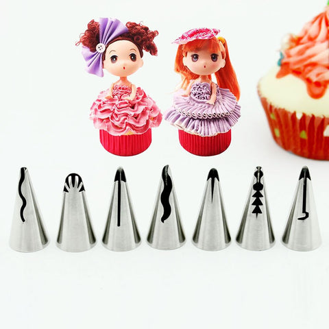 7Pcs/Set Russian Stainless Steel Tips Tulip Sphere Whip Cream Buttercream Icing Piping Nozzles DIY Baking Tools Decoration Cupca - GiftMaybe