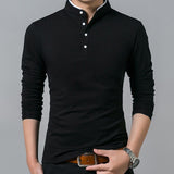 Men's Long Sleeve High Quality Cotton Stand Collar Business or Casual Sports Shirt - GiftMaybe