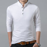 Men's Long Sleeve High Quality Cotton Stand Collar Business or Casual Sports Shirt - GiftMaybe