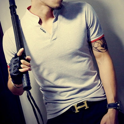 Men Cotton Polo Shirt Fashion Short Sleeve - GiftMaybe