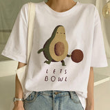 Avocado Women White Color Short Sleeve T Shirt Casual Style - GiftMaybe