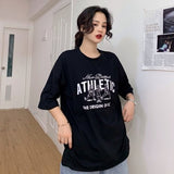 Women Short Sleeve T-shirts Street-wear Cartoon Print Korean Style - GiftMaybe